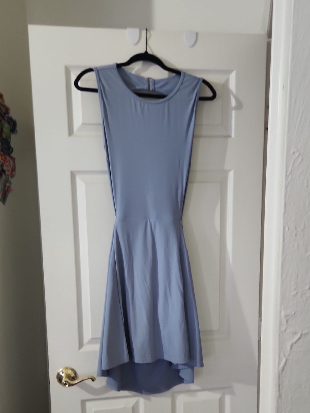 HALARA Sky Blue Backless Flowy Fit & Flare Dress